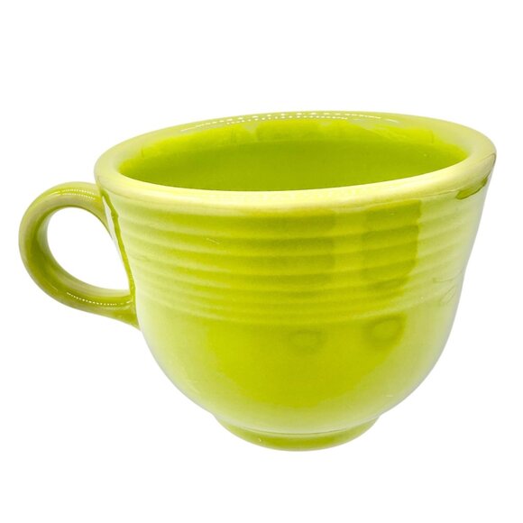 Fiesta Homer Laughlin Cup & 2 Saucers Set in Chartreuse Lead-Free Ceramic USA - Picture 4 of 9